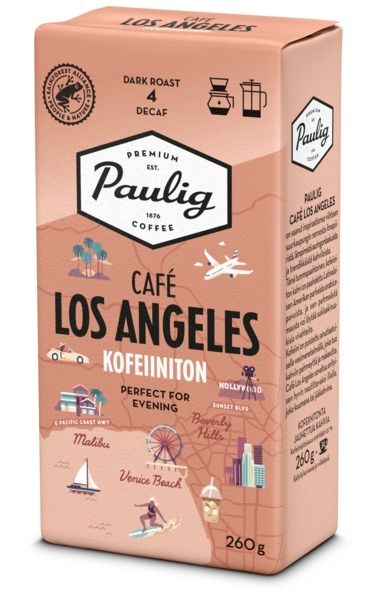 Paulig Café Los Angeles kofeiiniton kahvi suodatinjauhatus 12x260g